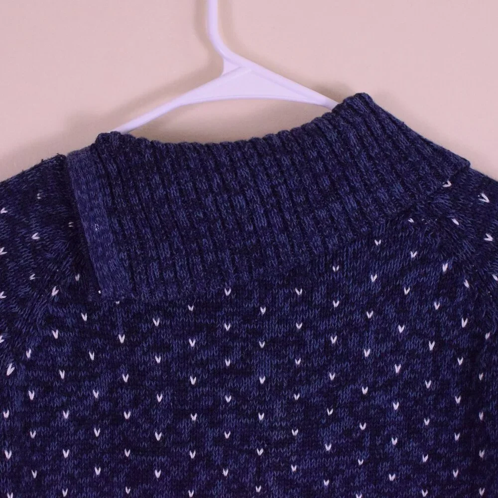 Tiara International Chunky Cotton Fair Isle Holiday Sweater Winter Christmas - M